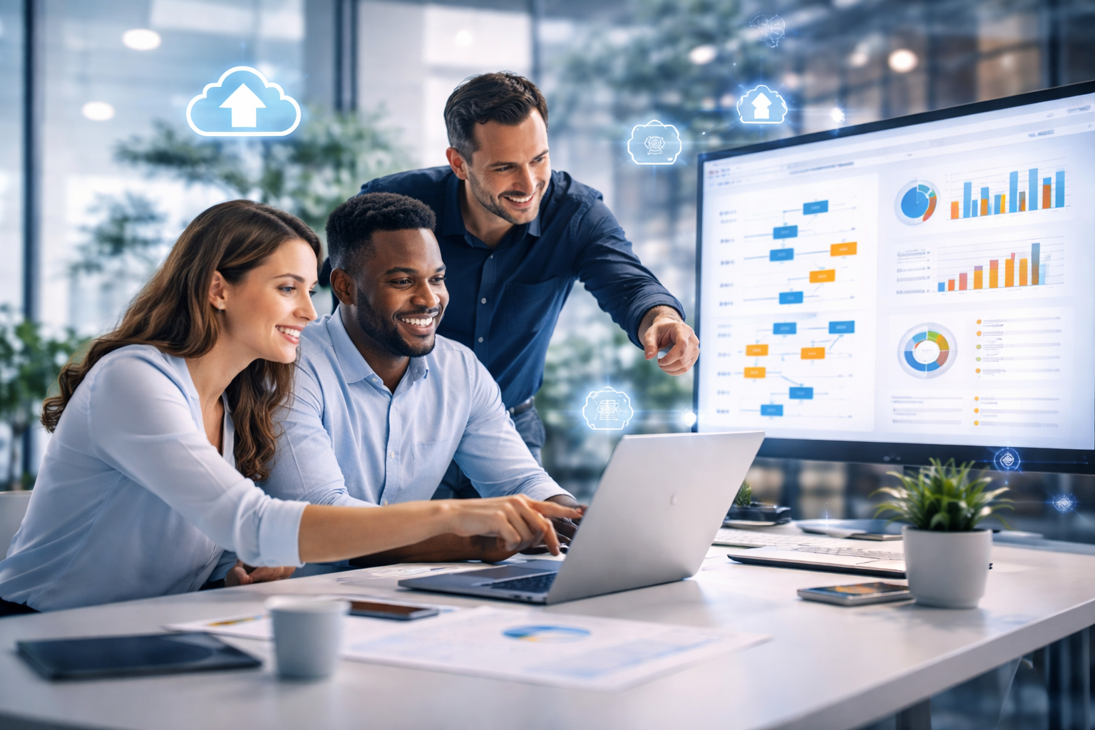 Equipe em colaboração corporativa